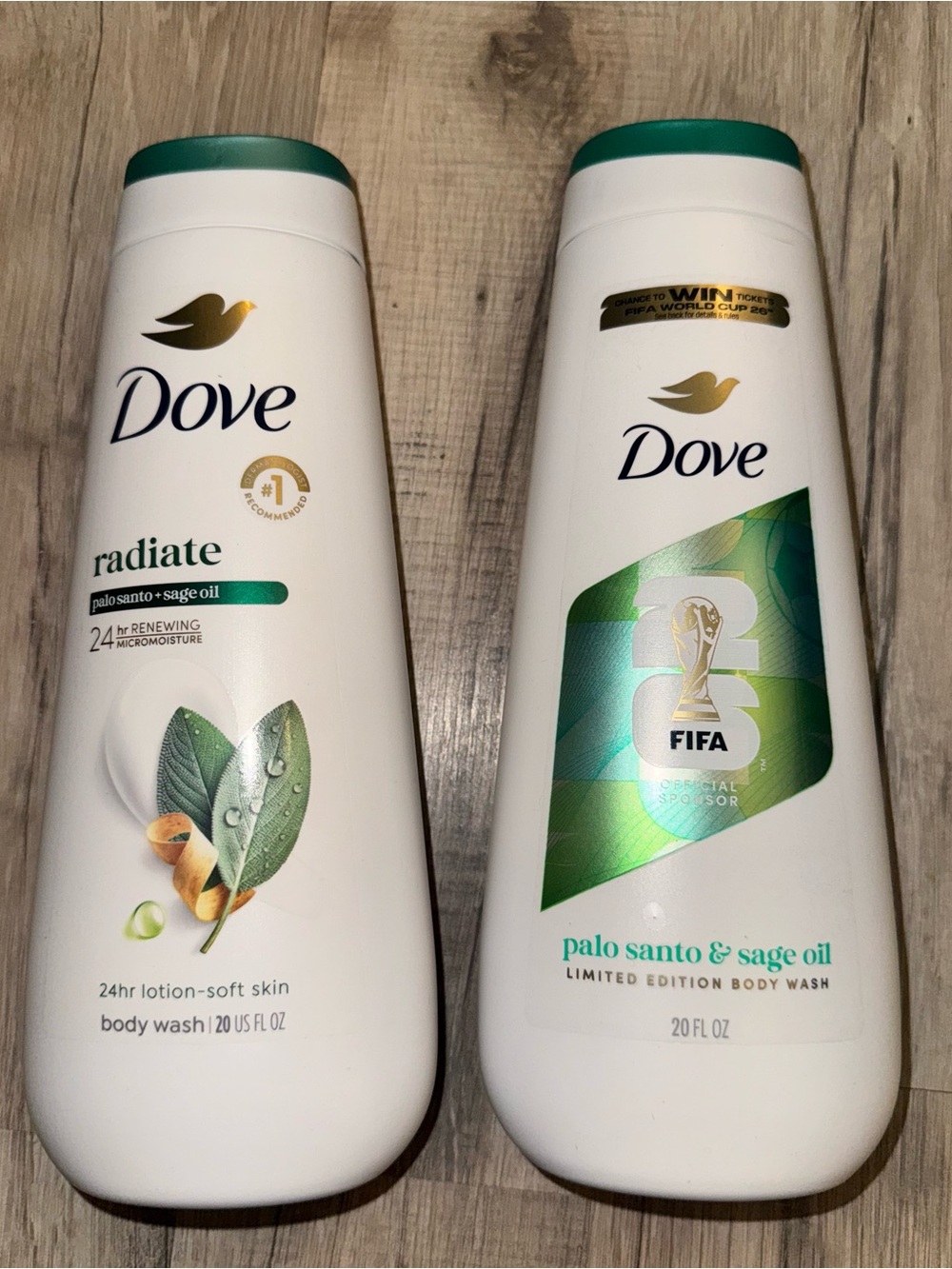 Dove Radiate Palo Santo & Sage Oil Body Wash - Green 2pk